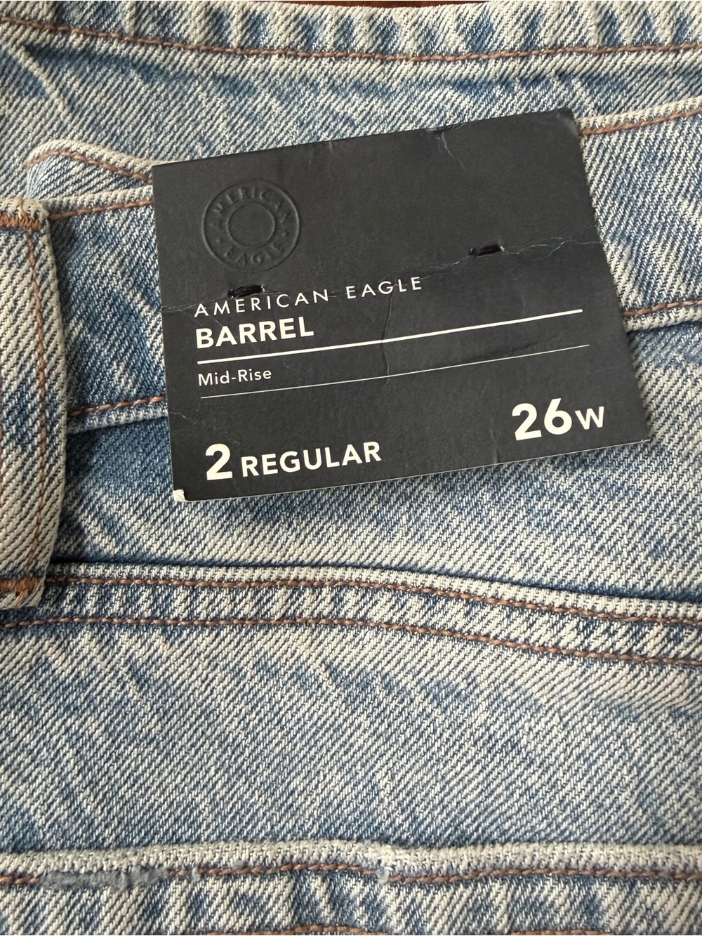 American Eagle Outfitters Barrel Mid-Rise Light Blue Jeans